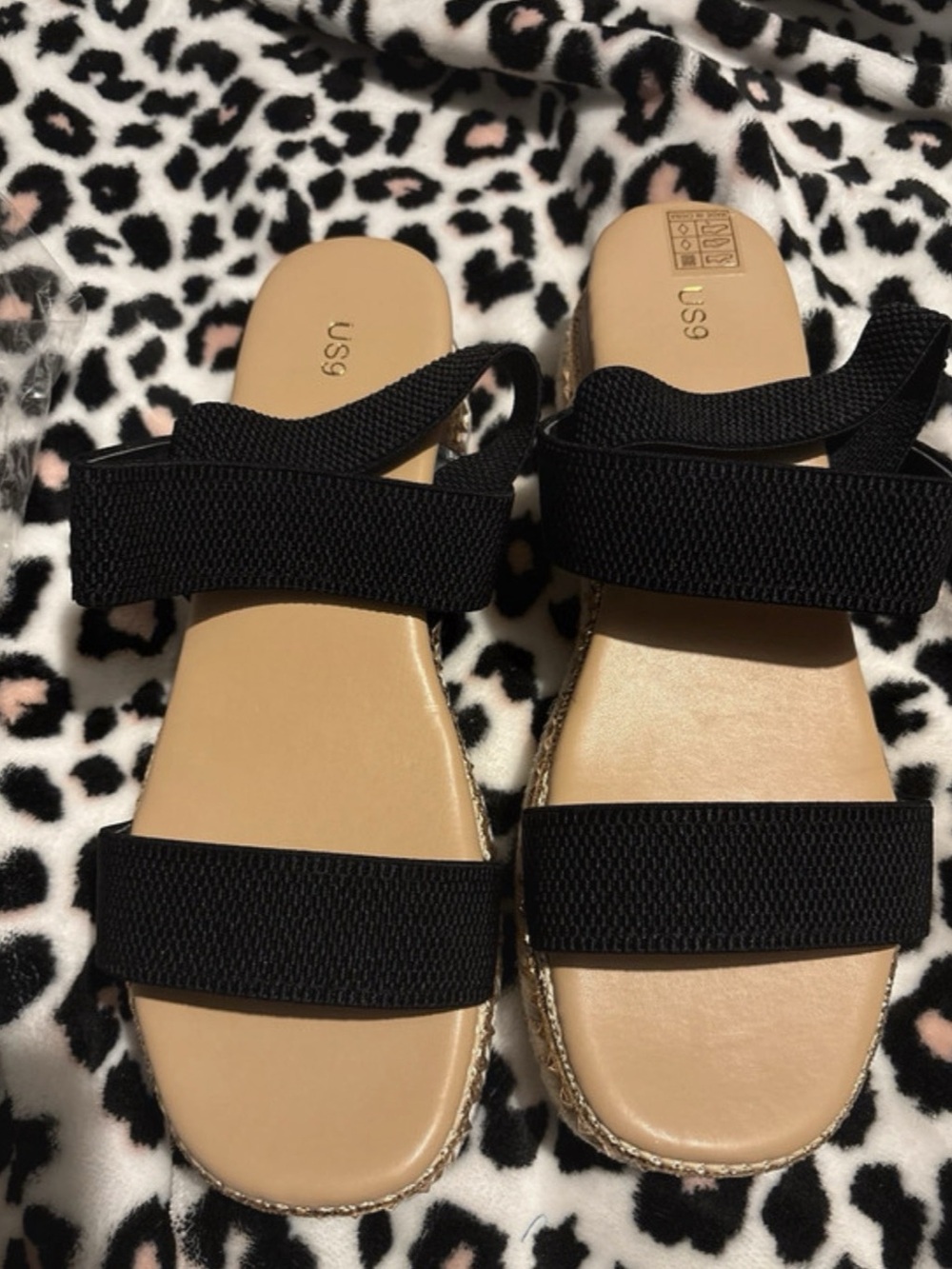 Embellished Black Sandals US 9 NWT